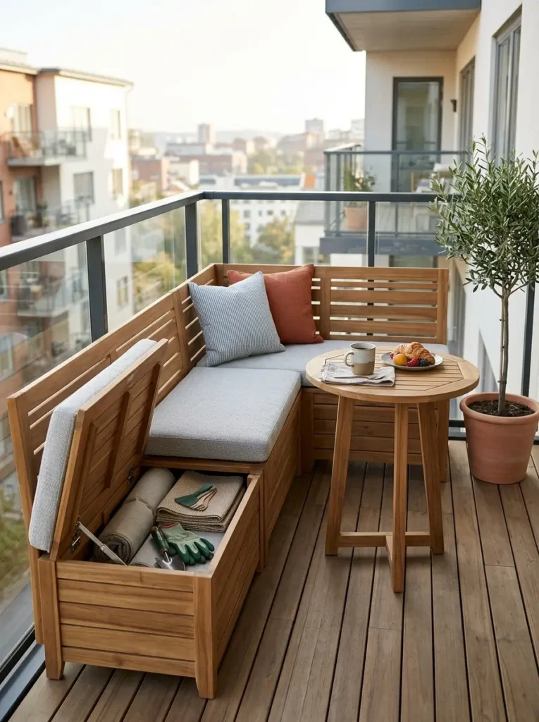 Create a corner bench with hidden storage