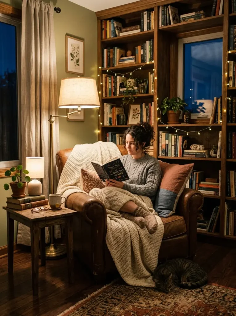 Create a reading corner with soft lights