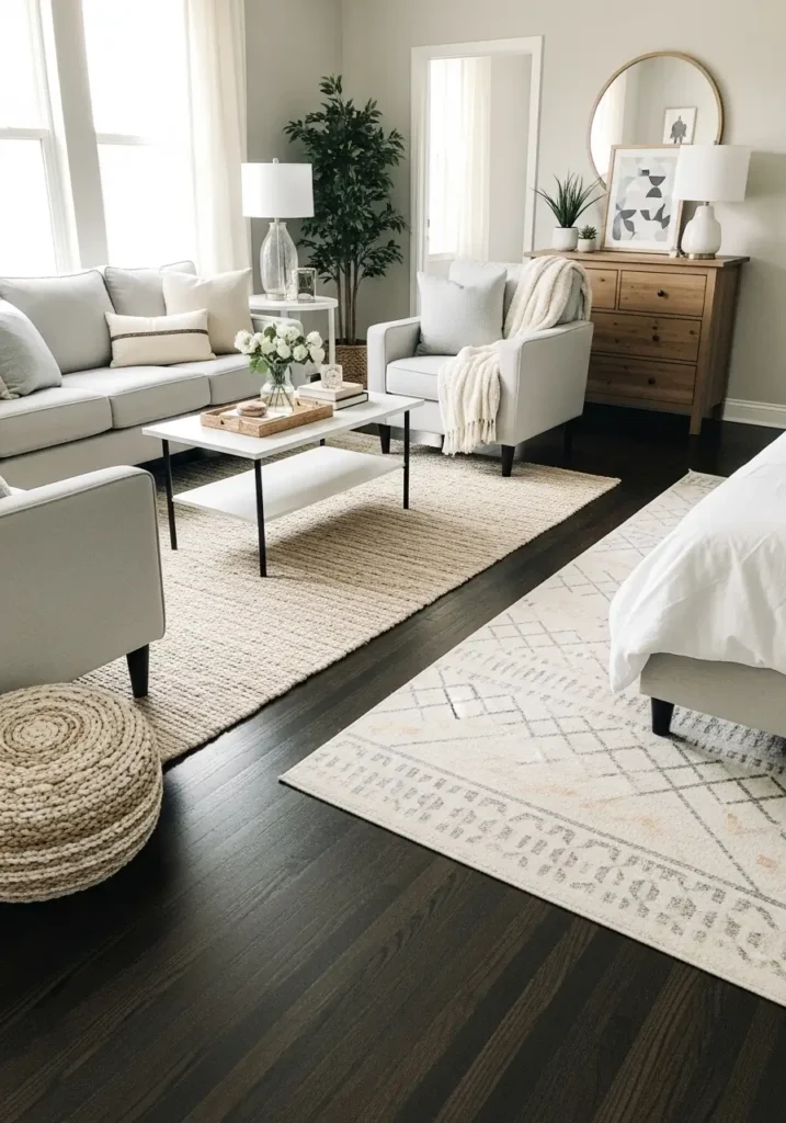 Light-Colored Rugs for Contrast