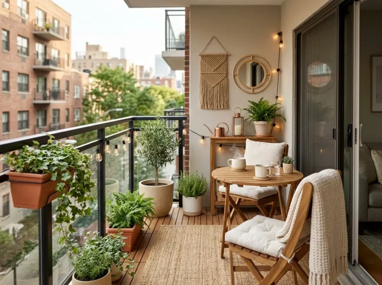 Neutral Balcony Decor Apartment Ideas for Small Spaces