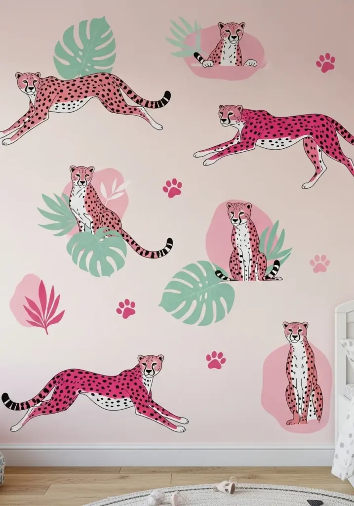 Pink Cheetah Wall Decals