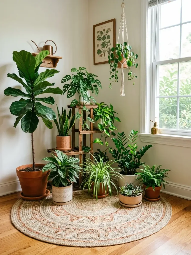 Place a Rug Under a Plant Corner