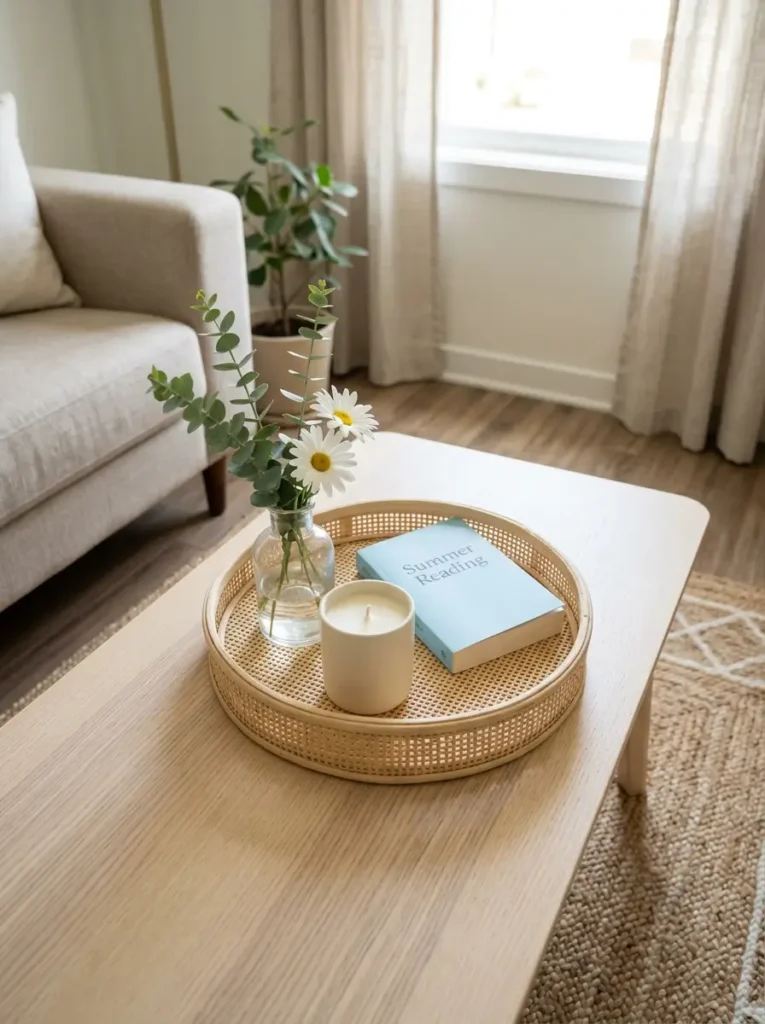 Style your coffee table with fewer items