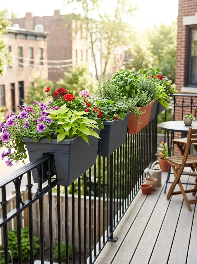 Try Railing Planters Instead of Floor Pots