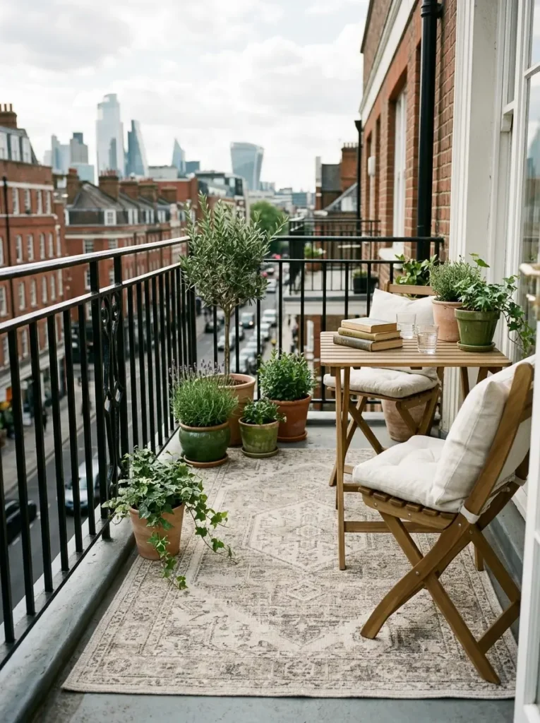Try a Neutral Rug to Make the Balcony Feel Bigger