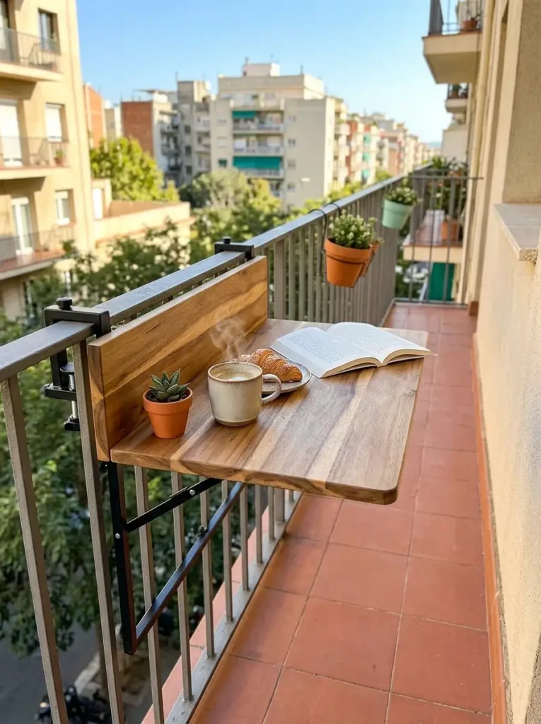 Try a Wall-Mounted Drop-Leaf Table