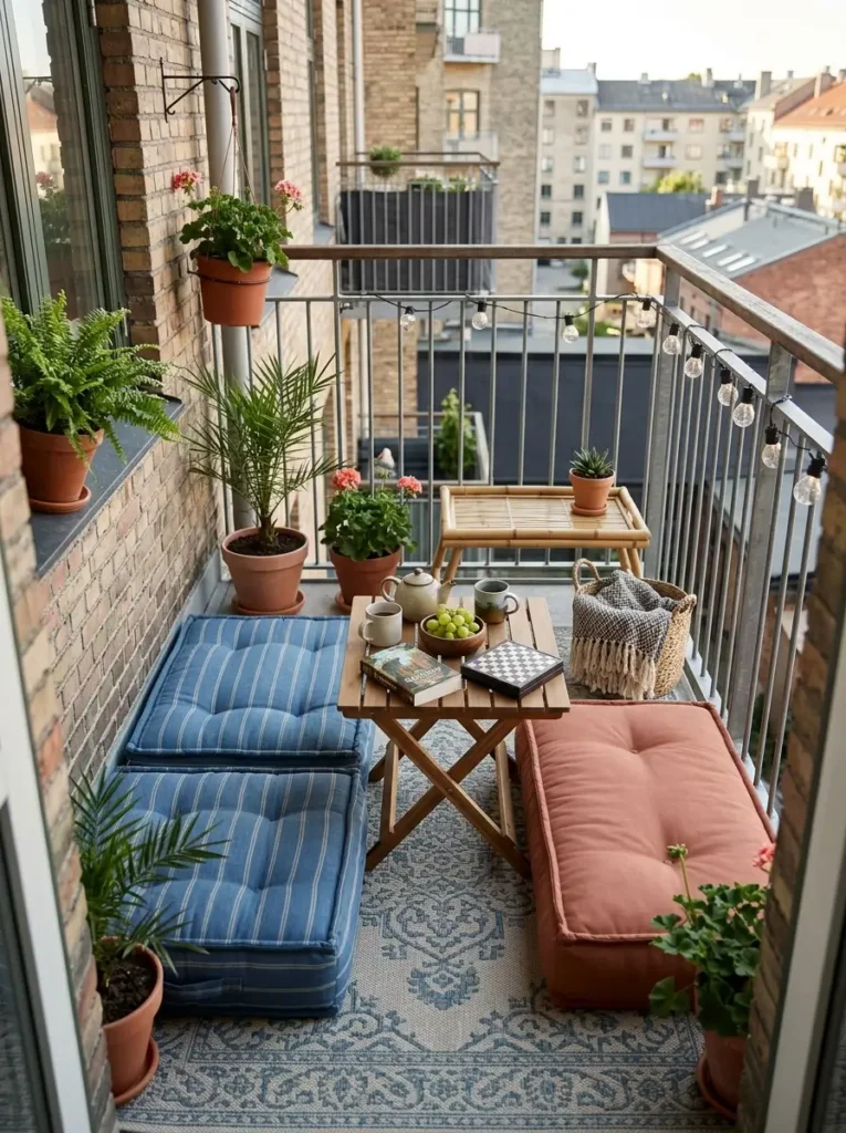 Use Floor Cushions with a Low Folding Table