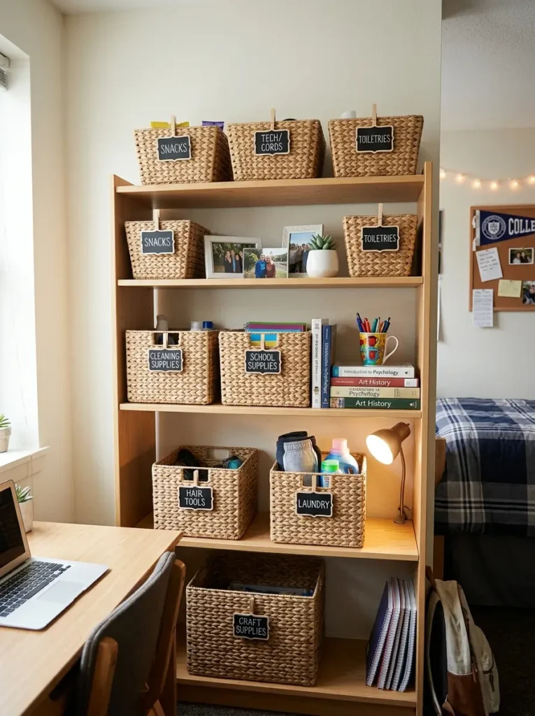Use Matching Baskets on Open Shelves