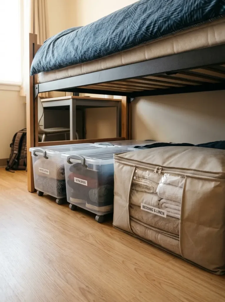 Use Under-Bed Storage for Bulky Items