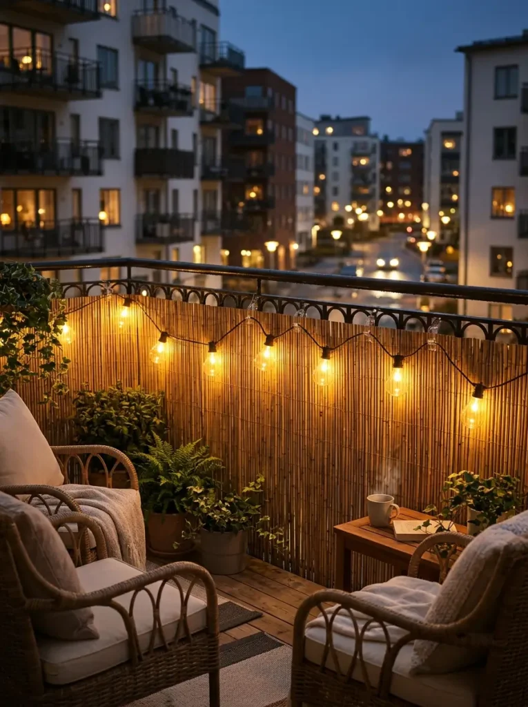 Use Warm Lights Behind a Privacy Screen