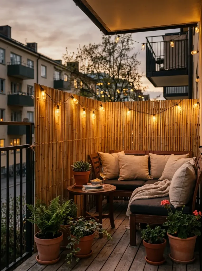Use a Bamboo Privacy Screen for Natural Warmth