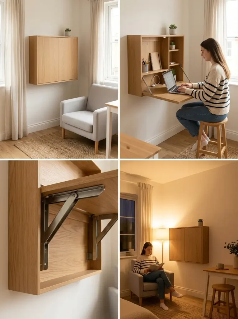 Use a Fold-Down Desk for Flexible Space