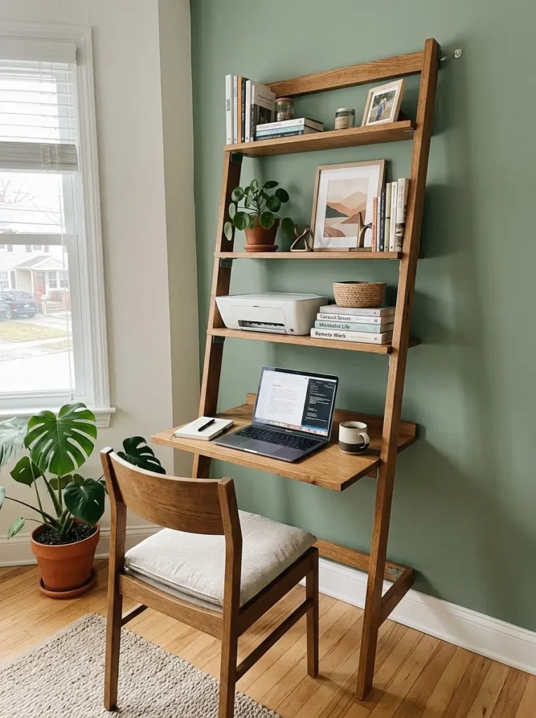 Use a Ladder Desk for Vertical Storage
