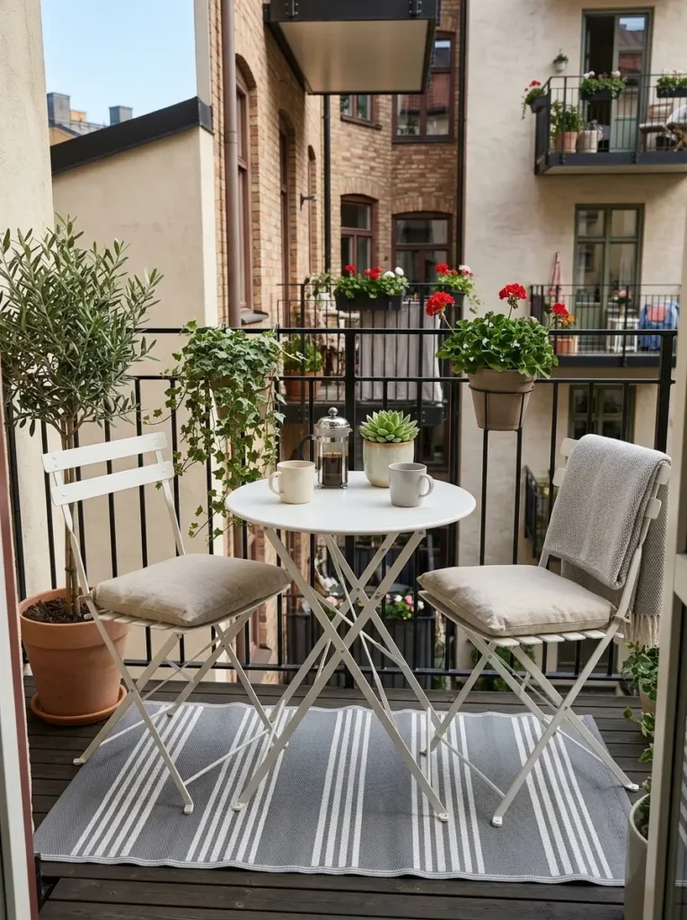Use a foldable bistro set