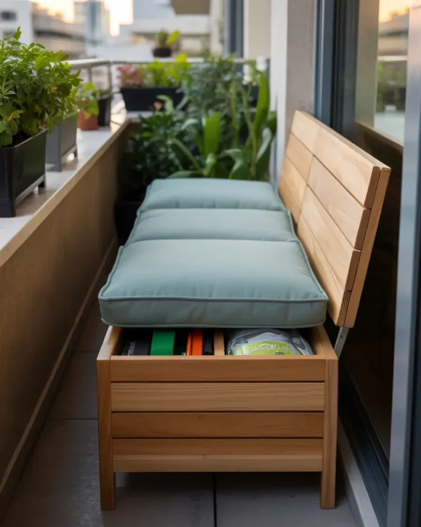 Use a small storage bench