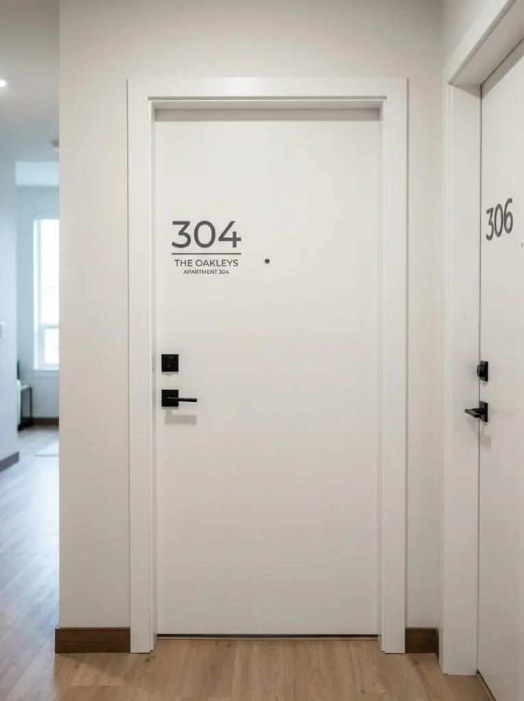 Use removable house numbers or name decals