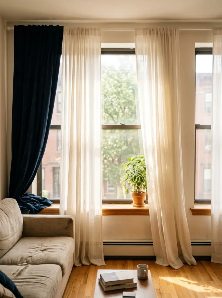 Use sheer curtains to soften natural light