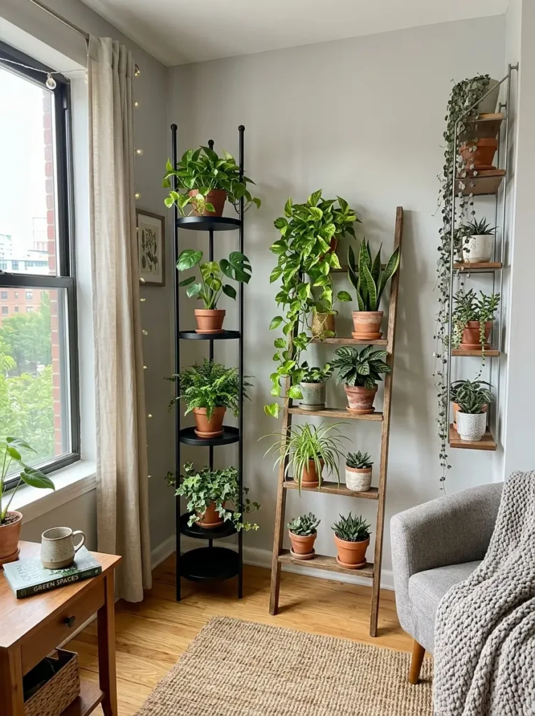 Use Vertical Plant Stands to Save Floor Space