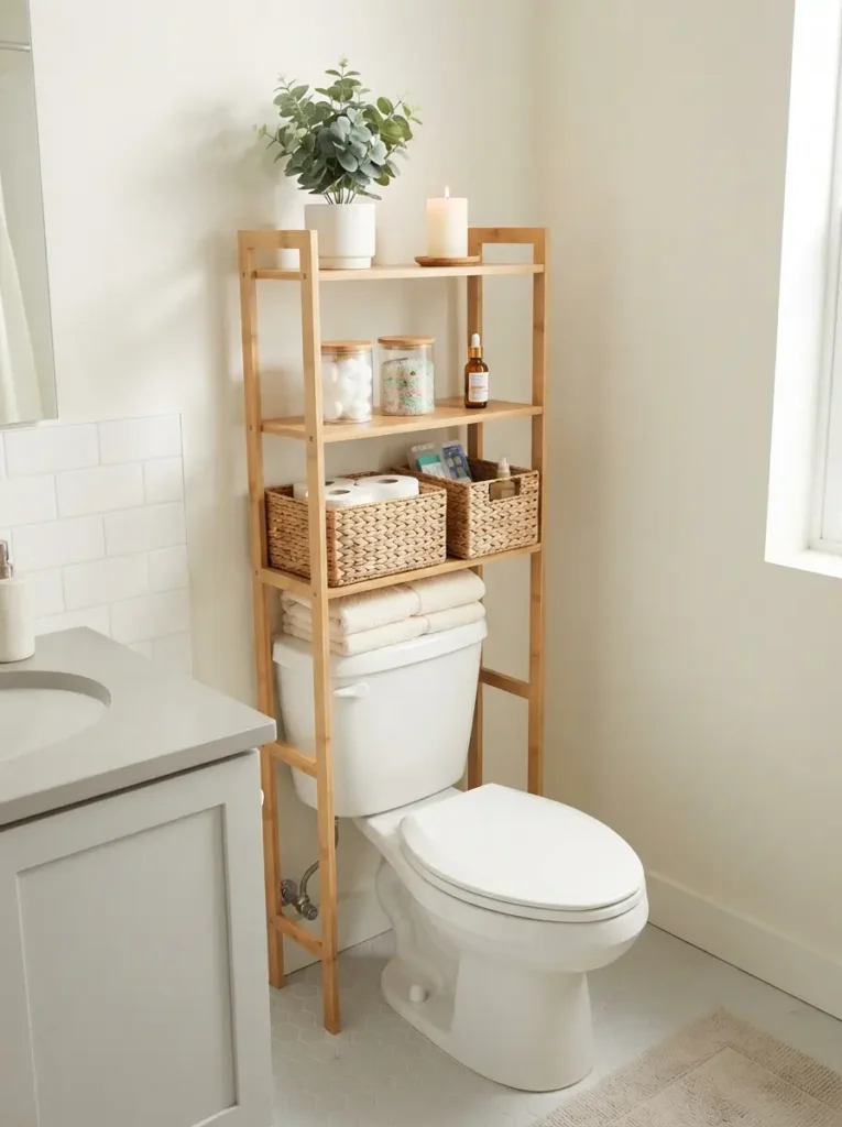 Add Bathroom Shelves Above the Toilet