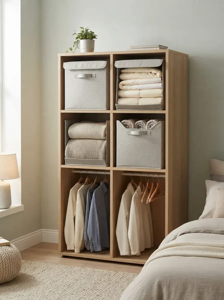 Add Fabric Storage Cubes to a Wardrobe