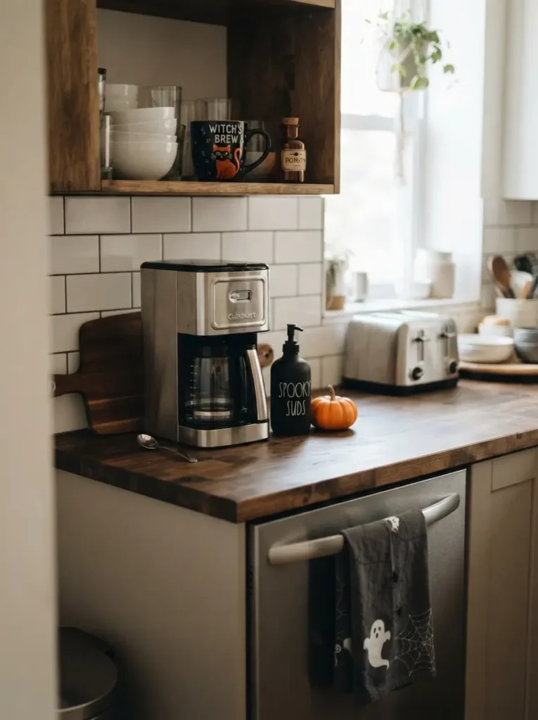 Add Halloween Style to a Kitchen Corner