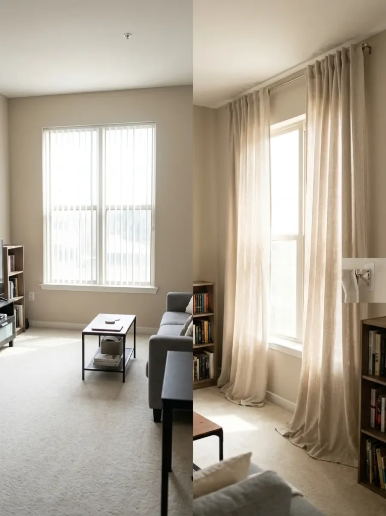 Add Linen or Cotton Curtains
