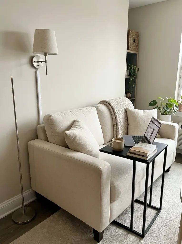 Add Slim Side Tables Instead of Bulky End Tables