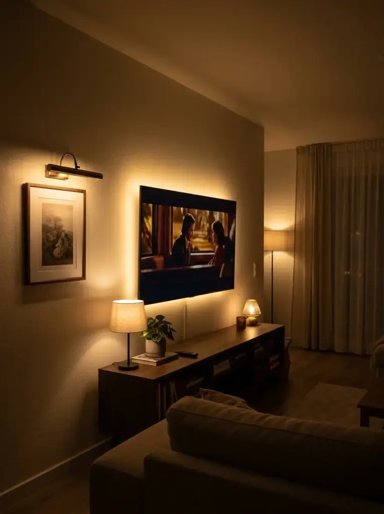 Add Warm Lighting Around the TV