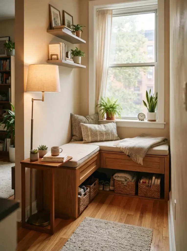Add a Cozy Corner Bench with Under-Seat Storage