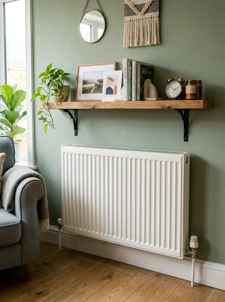Add a Shelf Above a Radiator or Low Cabinet