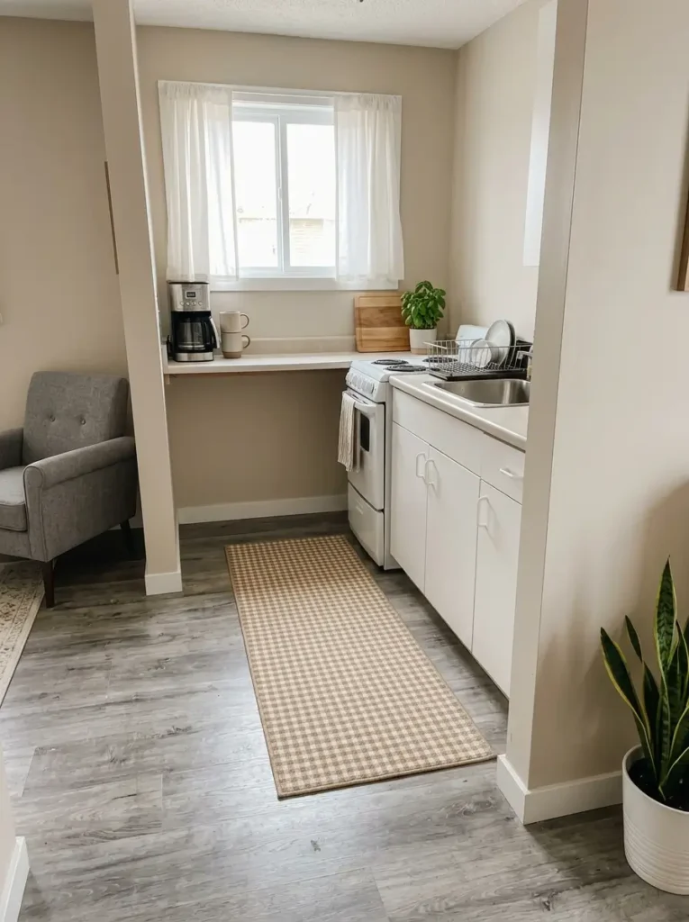 Add a Small Washable Kitchen Rug