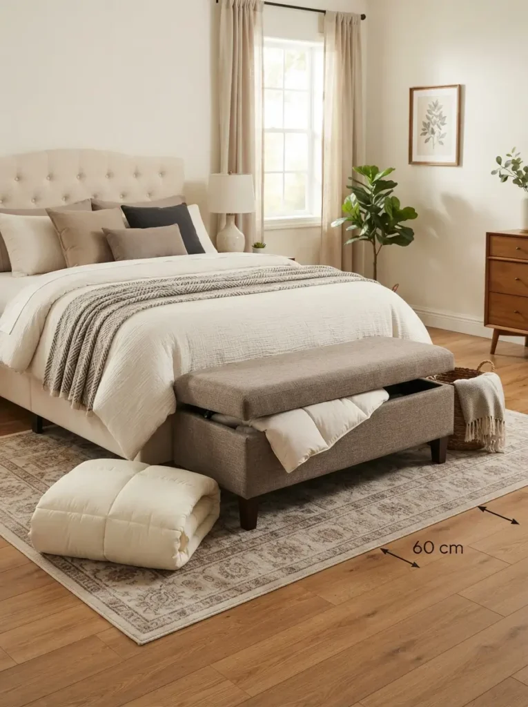 Add a Storage Bench at the Foot of the Bed