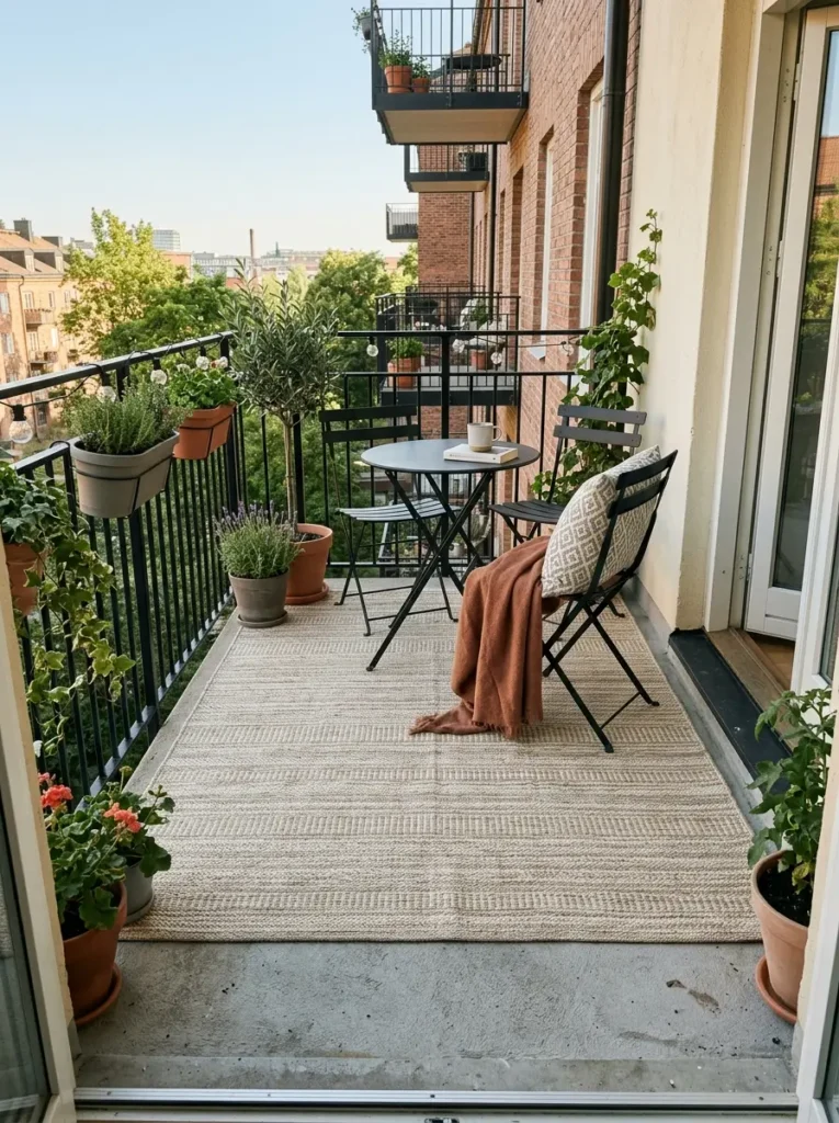 Add an Outdoor Rug to Define the Corner