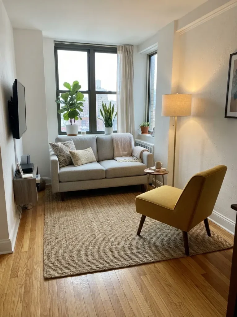 Angle One Chair Instead of Angling the Sofa