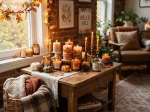 Apartment Candle Corner Ideas for Fall Decor