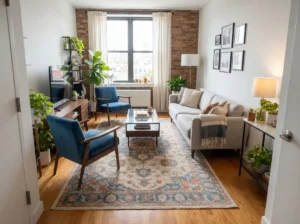 Apartment Living Room Rug Placement Ideas for Narrow Rooms