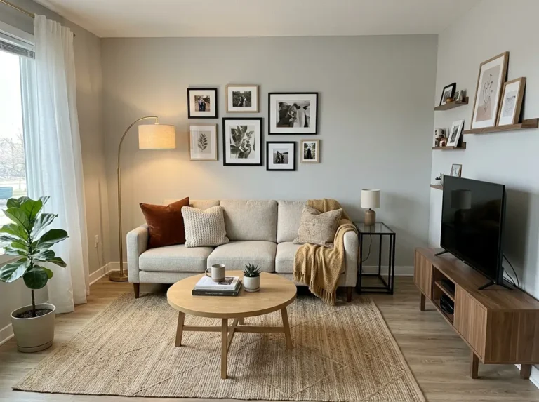 Apartment Living Room With Beige Couch Makeover Ideas