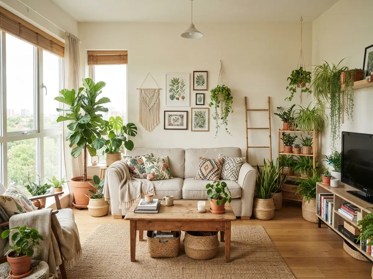 Apartment Living Room With Plants Decor Ideas for Fresh Vibes