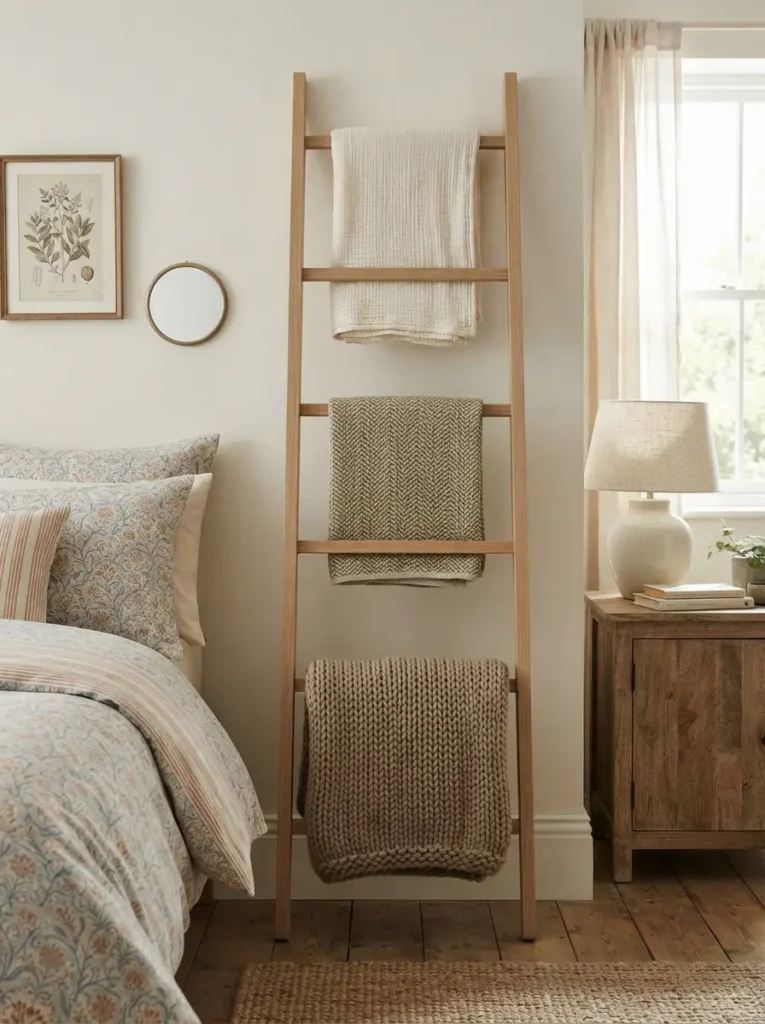 Balance Blanket Ladder Decor With Empty Space