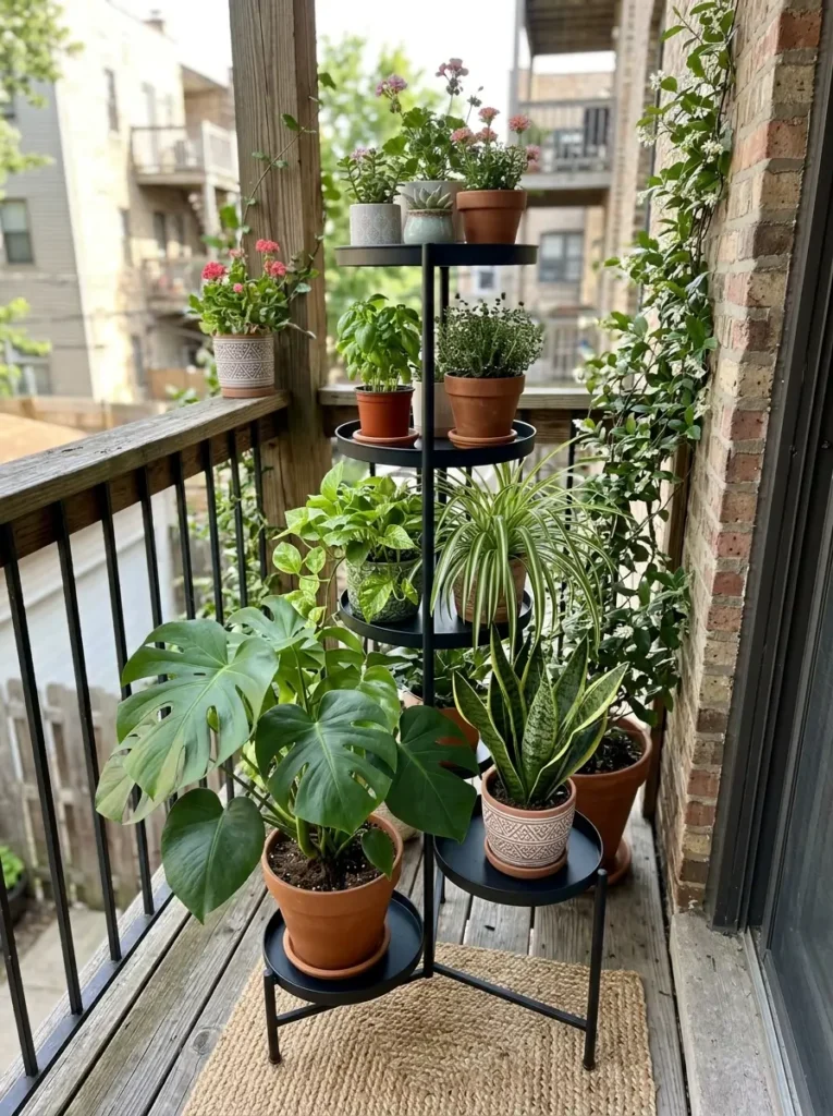 Build Height With a Slim Plant Stand
