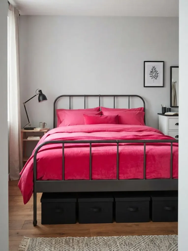 Choose a black bed frame with open space underneath