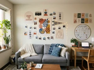 College Apartment Wall Decor Ideas With Peel Stick Art