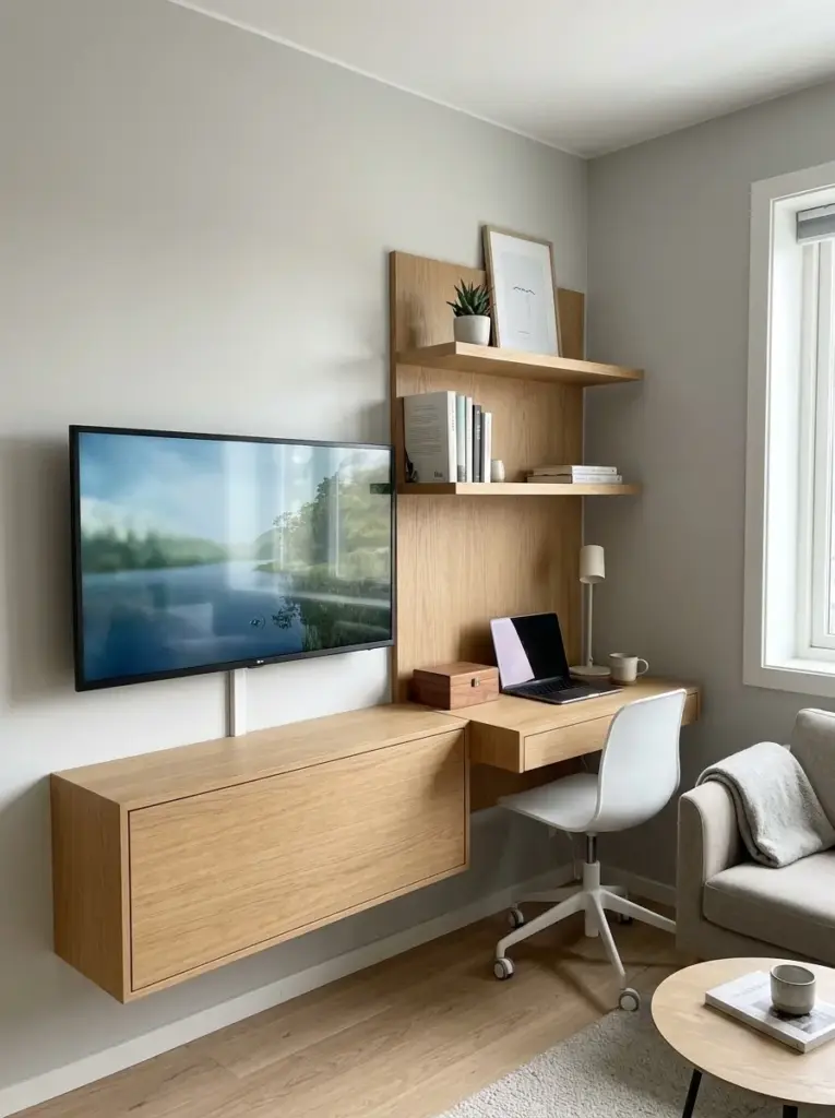 Combine the TV Wall With a Small Work Zone