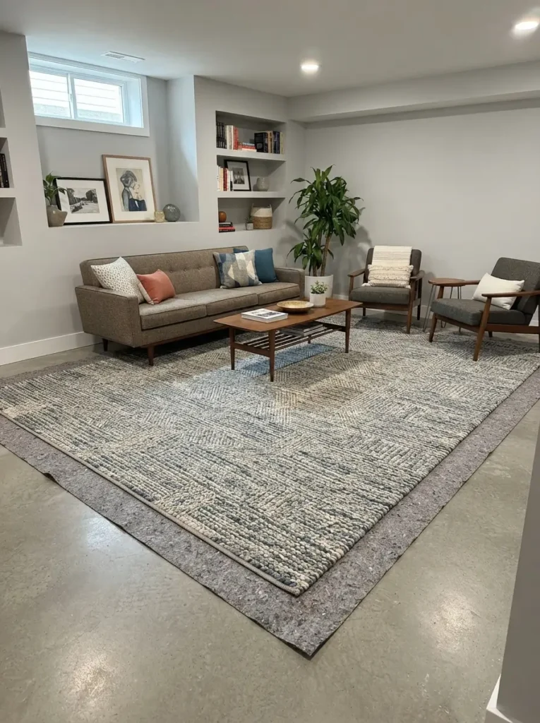 Cover Concrete With a Large Area Rug