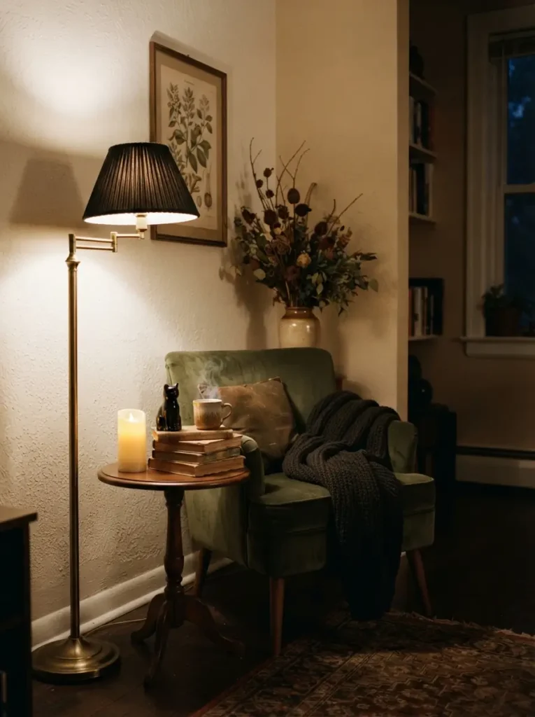 Create a Vintage Candle Corner Beside an Armchair