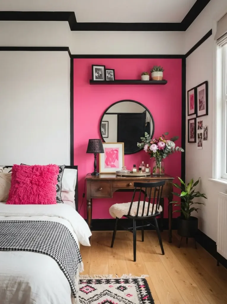 Create a controlled hot pink accent wall