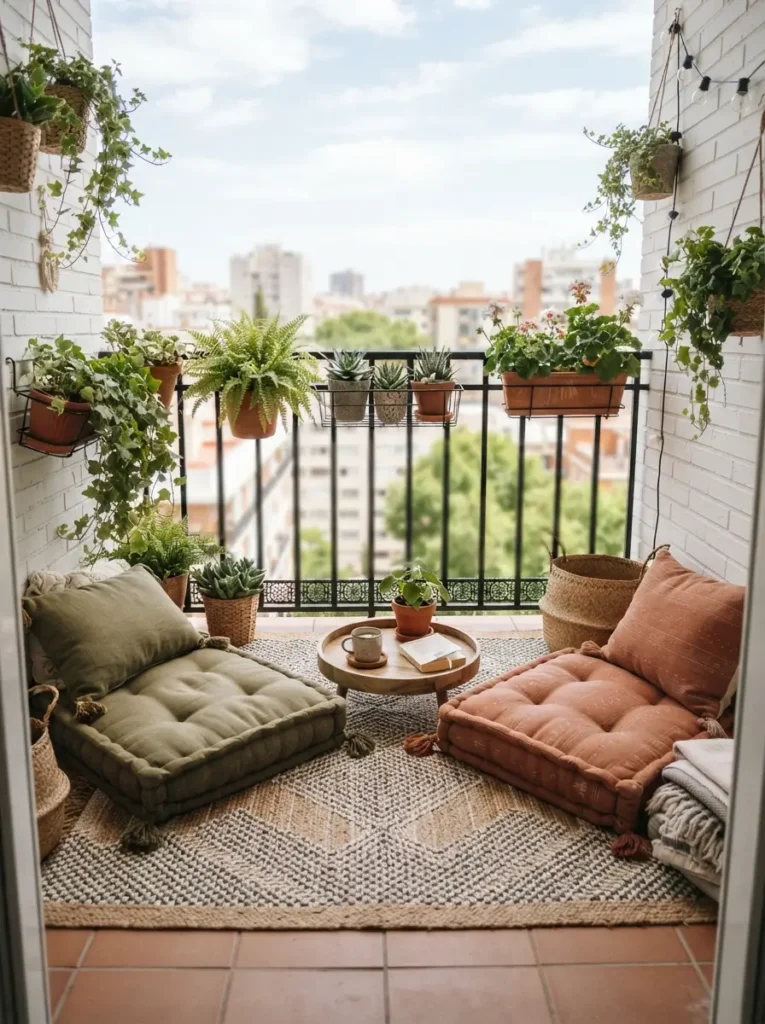Create a floor cushion coffee nook