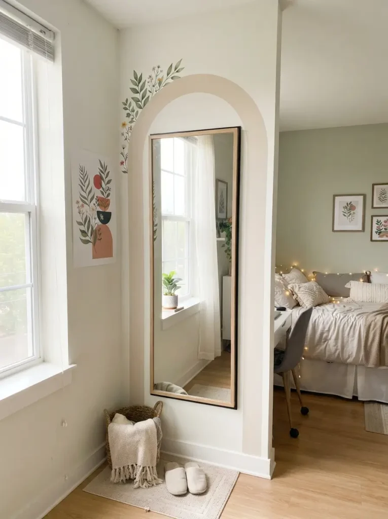 Decorate Around a Mirror With Peel Stick Art