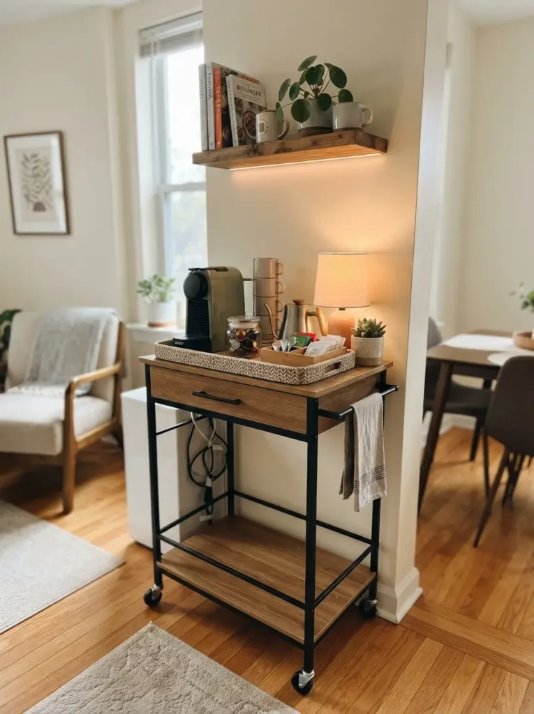 Design a Small Coffee Corner with Soft Lighting