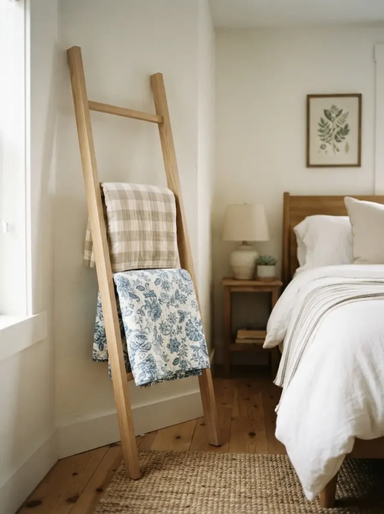 Display Lightweight Quilts on a Blanket Ladder